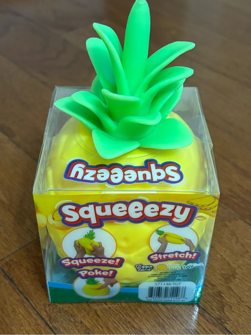 Squeeezy Pineapple Squishy Toy - Yellow & Green Sensory NIB Fast delivery